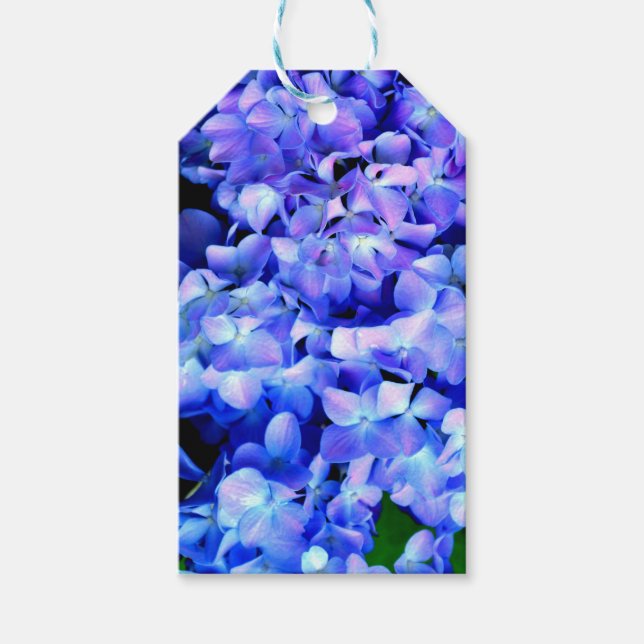 Elegant Ljust lila blommigt  blått magenta vattenr Presentetikett (Framsidan)