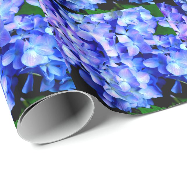 Elegant Ljust lila blommigt  blått magenta vattenr Presentpapper (Rullad Hörn)