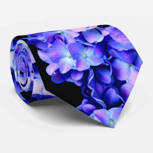 Elegant Ljust lila blommigt  blått magenta vattenr Slips (Rullad)