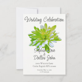 Elegant ljust mjuk grön blomsterglas  inbjudningar