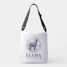 Elegant Llama med text från Lobe och Llama Kingdom Axelväska