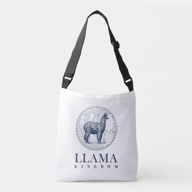 Elegant Llama med text från Lobe och Llama Kingdom Axelväska (Framsida)