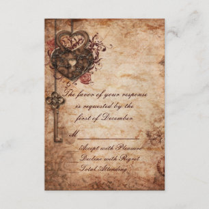 Elegant Lock and Nyckel Bröllop OSA Card Kort