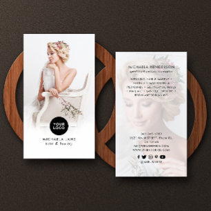 Elegant logotyp, 2 bilder, tjänster & sociala medi visitkort