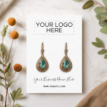 Elegant logotyp Anpassningsbar    Earring Card