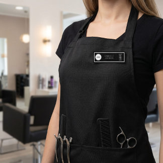 Elegant logotyp för frisörsalong Namn på personal Namnbricka