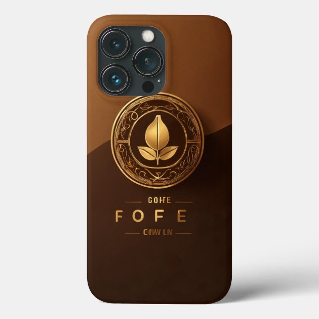 Elegant logotyp för kaffefrö - design med gyllene  (Baksida)