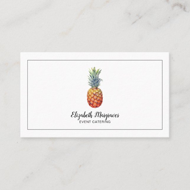 Elegant Logotyp för Snyggt av ananas Catering Visitkort (Framsida)