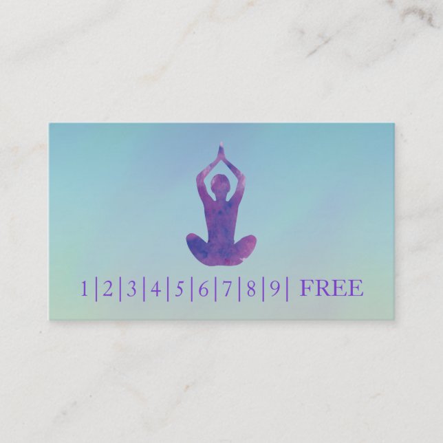 Elegant logotyp för vattenfärgYOGAinstruktör Visitkort (Framsida)