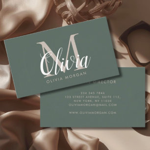 Elegant logotyp grön professionell monogram visitkort
