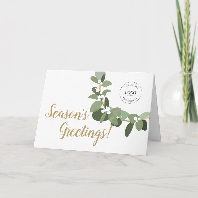 Elegant logotyp Julhälsningar modern tack Helgkort (Framsida)