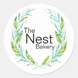 Elegant Logotyp Laurel Grenar for Business Runt Klistermärke