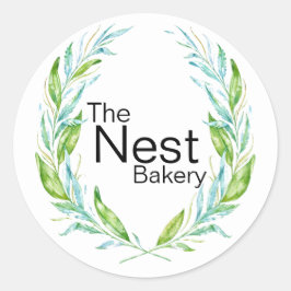 Elegant Logotyp Laurel Grenar for Business Runt Klistermärke