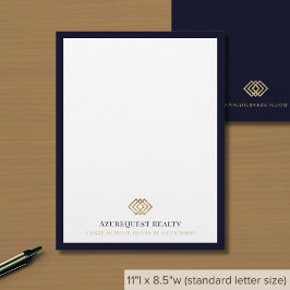 Elegant Logotyp Luxury Navy Gräns Brevhuvud