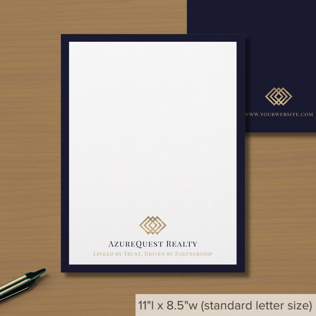 Elegant Logotyp Luxury Navy Gräns Brevhuvud (Skapare uppladdad)