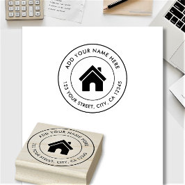 Elegant logotyp med anpassat namn och returadress stämpel
