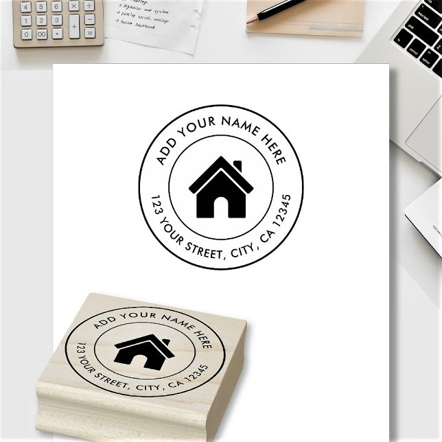 Elegant logotyp med anpassat namn och returadress stämpel (Skapare uppladdad)