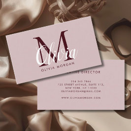 Elegant logotyp med monogram rosa professionell visitkort