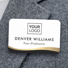 Elegant logotyp med svart falsk guldgradientkant