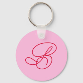 Elegant Logotyp Monogram Initial Rosa Nyckelring