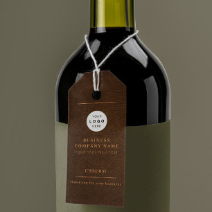 Elegant logotyp personlig fuskar vin flaska presentetikett