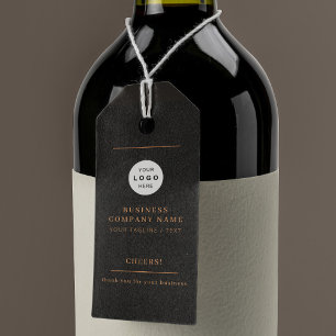 Elegant logotyp personlig fuskar vin flaska presentetikett