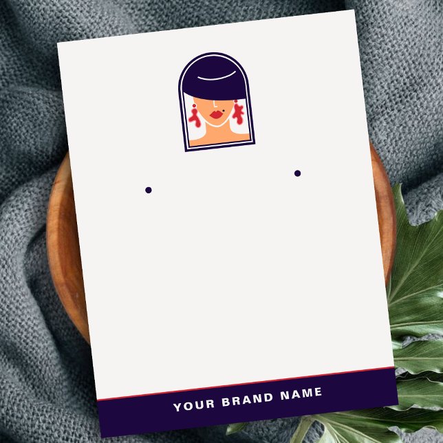 Elegant Logotyp Women Holder for designer jewelry Visitkort (Skapare uppladdad)