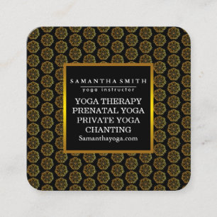 Elegant Logotyp Yoga Meditation Lotus Flowers Fyrkantigt Visitkort