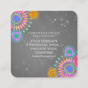 Elegant Logotyp Yoga Meditation Lotus Flowers Squa Fyrkantigt Visitkort