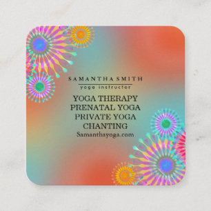Elegant Logotyp Yoga Meditation Lotus Flowers Squa Fyrkantigt Visitkort