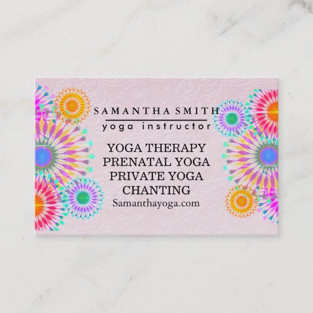 Elegant Logotyp Yoga Meditation Lotus Flowers Visitkort (Framsida)
