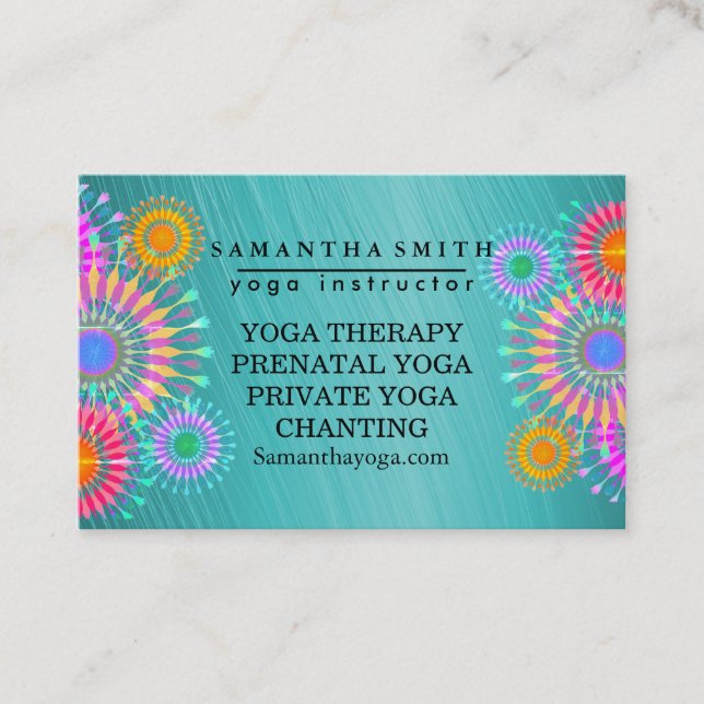Elegant Logotyp Yoga Meditation Lotus Flowers Visitkort (Framsida)