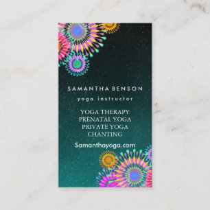 Elegant Logotyp Yoga Meditation Lotus Flowers Visitkort