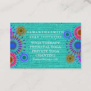 Elegant Logotyp Yoga Meditation Lotus Flowers Visitkort