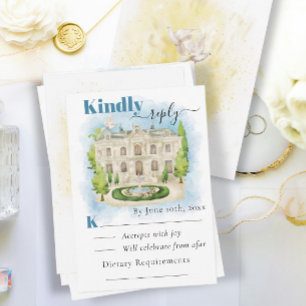 Elegant lokal Duvor vid fontän Sommarbröllop RSV Kort