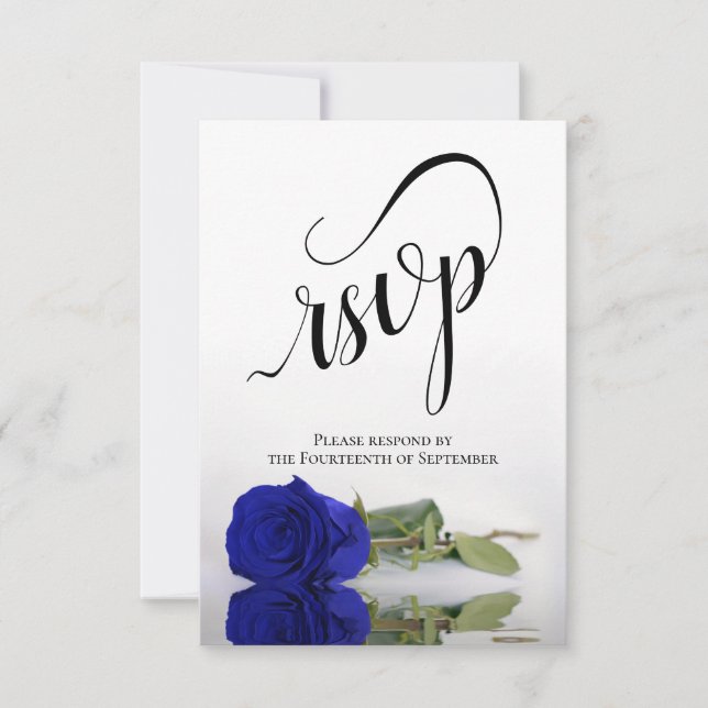 Elegant Long-Stemmed Royal Blue Ro Bröllop OSA Kort (Framsida)