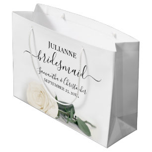 Elegant Long Stemmed Vit ros Bridesmaid Bröllop