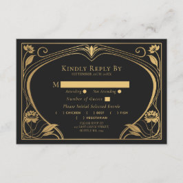 Elegant Lotus Art nouveau Bröllop Tilläggskort