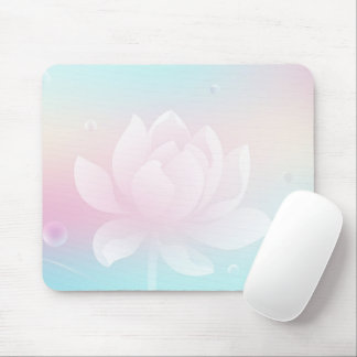 Elegant Lotus Bloom Soft Gradient Mouse Pad Musmatta