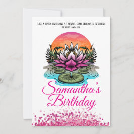 Elegant Lotus Flower Birthday-inbjudan Inbjudningar