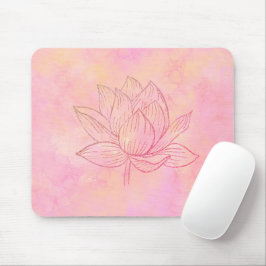 Elegant Lotus Flower Illustration Ljus rosa Art Musmatta