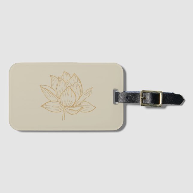 Elegant Lotus Flower Illustration Yoga Bagagebricka (Framsida horisontal)
