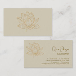 Elegant Lotus Flower Illustration Yoga Visitkort
