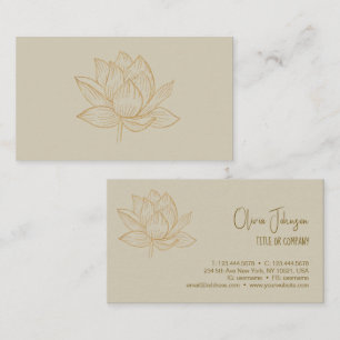 Elegant Lotus Flower Illustration Yoga Visitkort