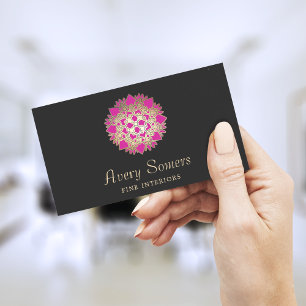 Elegant Lotus Flower Insida Designer Business Visitkort