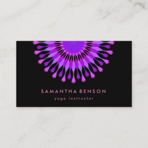 Elegant Lotus Flower Logotyp Yoga Black Background Visitkort