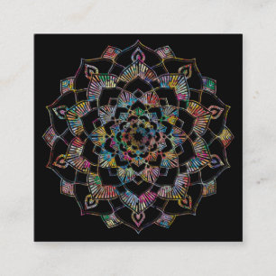 Elegant Lotus Flower Logotyp Yoga Fyrkantigt Visitkort