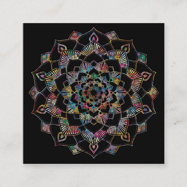 Elegant Lotus Flower Logotyp Yoga Fyrkantigt Visitkort (Framsida)