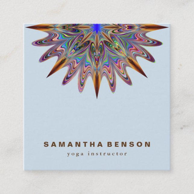Elegant Lotus Flower Logotyp Yoga Fyrkantigt Visitkort (Framsida)