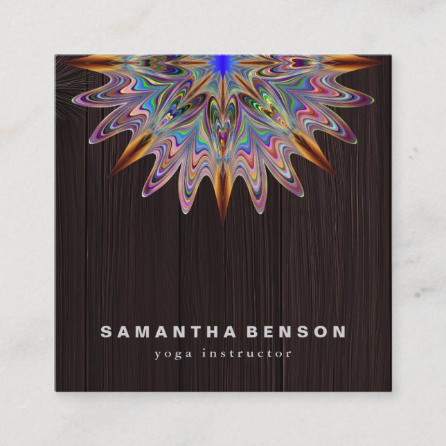 Elegant Lotus Flower Logotyp Yoga Fyrkantigt Visitkort (Framsida)